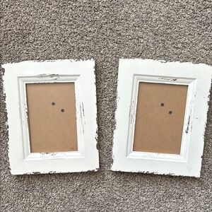 Distressed White/Cream Picture Frame Duo 5x7
